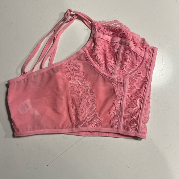 Pink Lace Corset Top - Picture 3 of 4